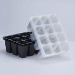 12 Hole PP/PET Clear Seedling Tray Biodegradable Black Reusable Planting Tray