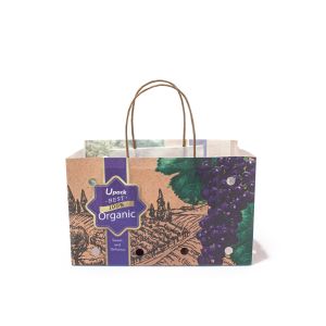 Twisted Handle Fruit Paper Bags Compostable Recyclable SEDEX Certified