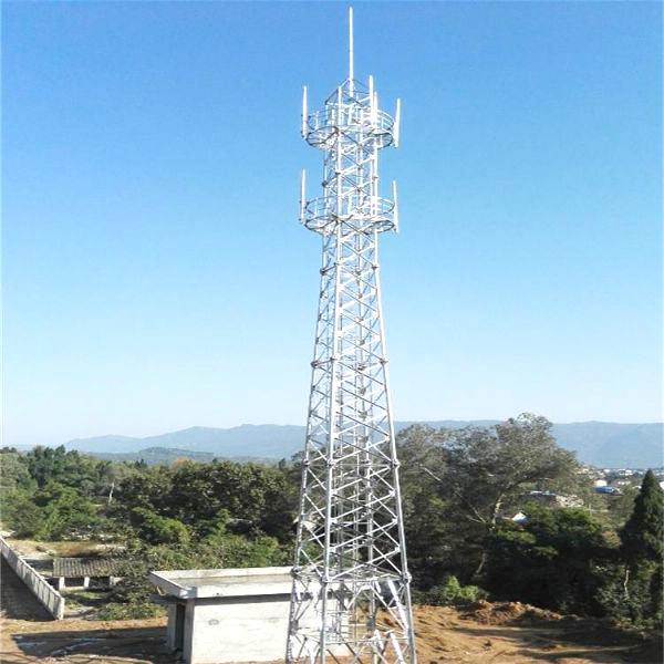High Mast Transmission Steel Tower 50m Telecommunication Towers