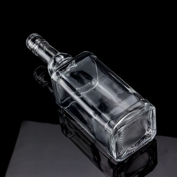 Flint Acid Etch Unique Shape Glass Bottles for Rum Liquor Brandy Whisky Vodka Tequila