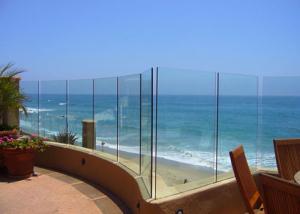 Wholesale Seaside Outdoor Glass Panel Railings , Toughened Glass Deck Railing 12mm from china suppliers