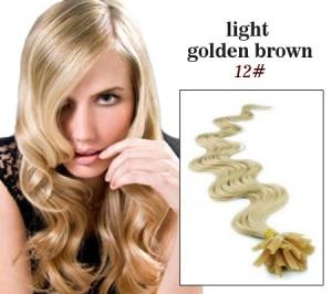 Wholesale 32&quot; Custom Human Hair Wigs , Golden U - Tip 100% Remy Real Pre Bonded Hair Extension from china suppliers