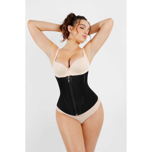 Custom Logo Shapers Adjustable Hooks and Zipper for Extreme Latex Waist Trainer Corset