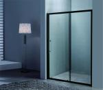 Sliding Shower Doors 120*190cm Size Tempered Glass Aluminium Black Frame
