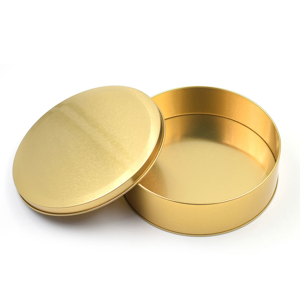 Gold plating, round candy box.
