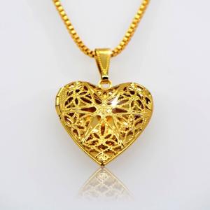Wholesale Locket Pendants jewelry classic heart-shaped box pendan 18k gold plating jewelry from china suppliers