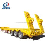 Truck Trailer Excavator Transporting Gooseneck Lowbed 3 Axles 60ton Low Bed