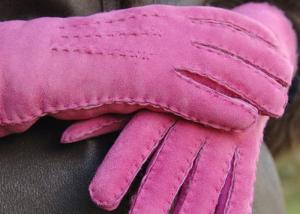 Wholesale Handcrafted Warmest Sheepskin Gloves , Women's Handsewn Sueded Lamb Shearling Mittens from china suppliers