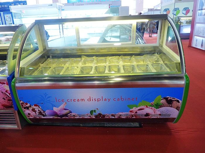 12 Pans Grey Color Italian Gelato Display Freezer For Ice Cream Shop