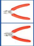 Oblique nose pliers, PVC handle, shearing diameter 0.2-1.2, stainless steel head