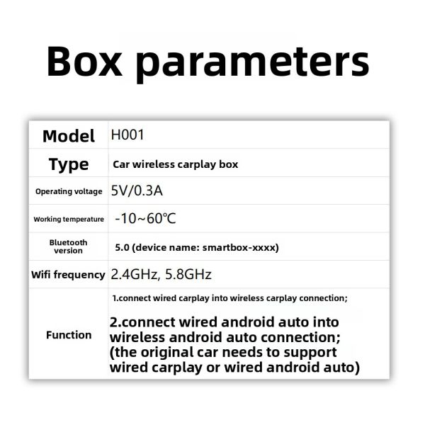 Creatall Wireless CarPlay Adapter Auto Car-Mounted Interconnect Box Android Compatibility Converts Wired Wireless for Enhanced