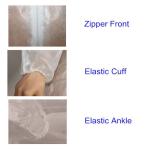 Soft Non Toxic Yellow Disposable Coveralls/ Disposable Work Suits Texture