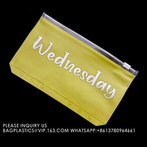 Cash Budget Envelopes For Budgeting Slider Zipper Binder Pouch Loose Leaf Bags Insert Pages Waterproof Document