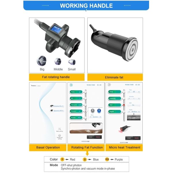 High Quality Rotating Eliminate Fat Quantum Rf Vacuum Pdt Weight Loss Machine Lf-109