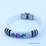 Factory Direct Stainless Steel High Quality Silicone Bracelet Bangle LBI125-2