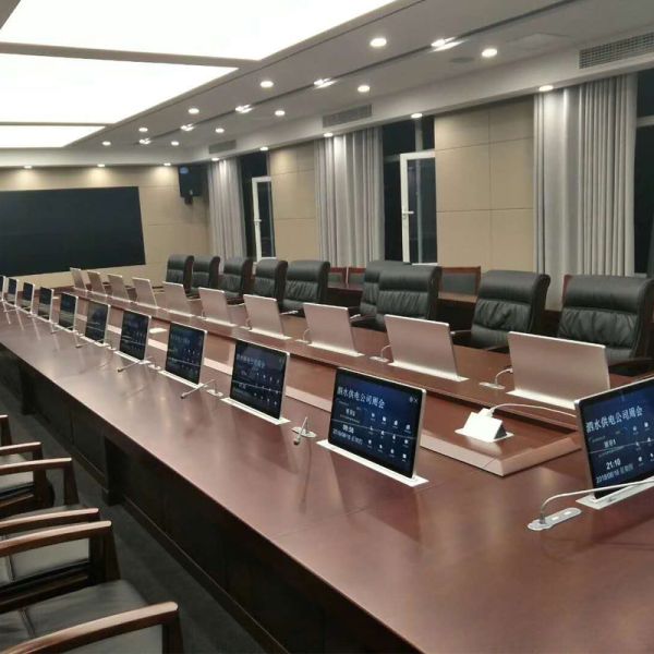 Meeting Room Motorized Computer Monitor Lift Vertical Hidden LCD Customized
