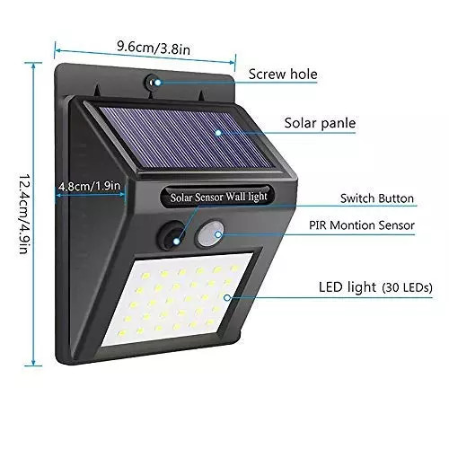 Outdoor Wireless Solar Rechargeable Light With PIR Motion Sensor