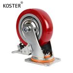4inch 5inch 6inch 8inch Heavy Duty Red Wheel Roller Bearing Polyurethane PU