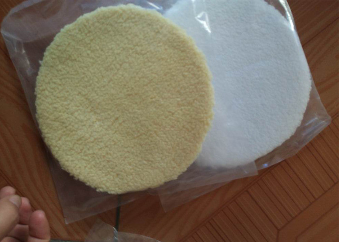 5 Inch Natural Wool Polishing Pad Durable Double Side / Single Side For Marble Buffing