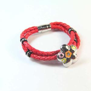 Wholesale Europ American Fashion Trendy Stainless Steel Geniune PU Leather Bracelet Bangle LBL246 from china suppliers