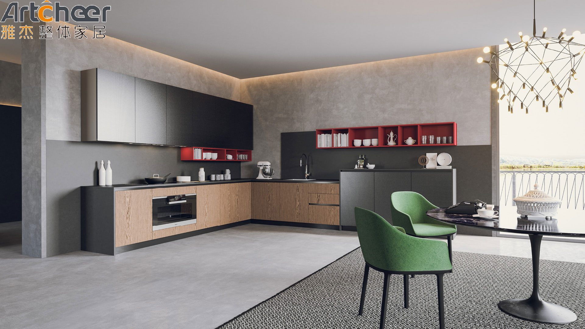 Kitchen Cabinet Modern Wood With Portable And Plywood Wood Type