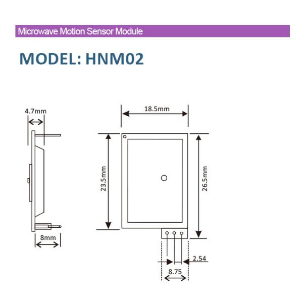 5VDC 2kHz IF Signal Microwave Motion Sensor Module 6dBm EIRP