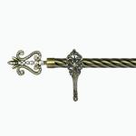 28MM Anti-Brass Diamond Finial Home Window Decoration Twisted Rod 6m Iron