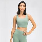 High Quality Removable Pads Shock Proof Cross Front Crop Top Sportwear Fashion