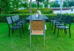 Black 11 Pieces Plastic Wood Modern Outdoor Garden Furniture Table Set 8-10