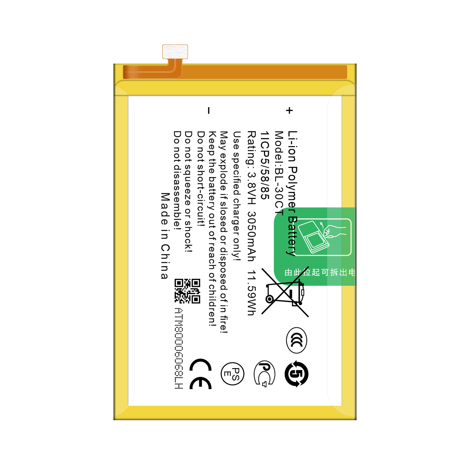 BL-30CT Li-ion Battery 3.8V 3050mAh for Tecno L7 L8 Mobile Phone Digital Battery