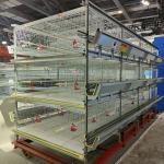Hot Galvanizing Poultry Farm Cage , 3 / 4 Tiers Chicken Steel Cage For Layers