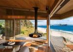 60m2 Suspended Wood Fireplace 0.6m Ceiling Mounted Fireplace
