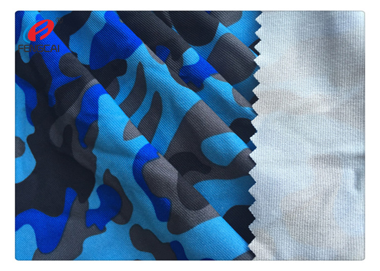 Print 150D Yarn Single Jersey Fabric For T Shirt Polyester Spandex