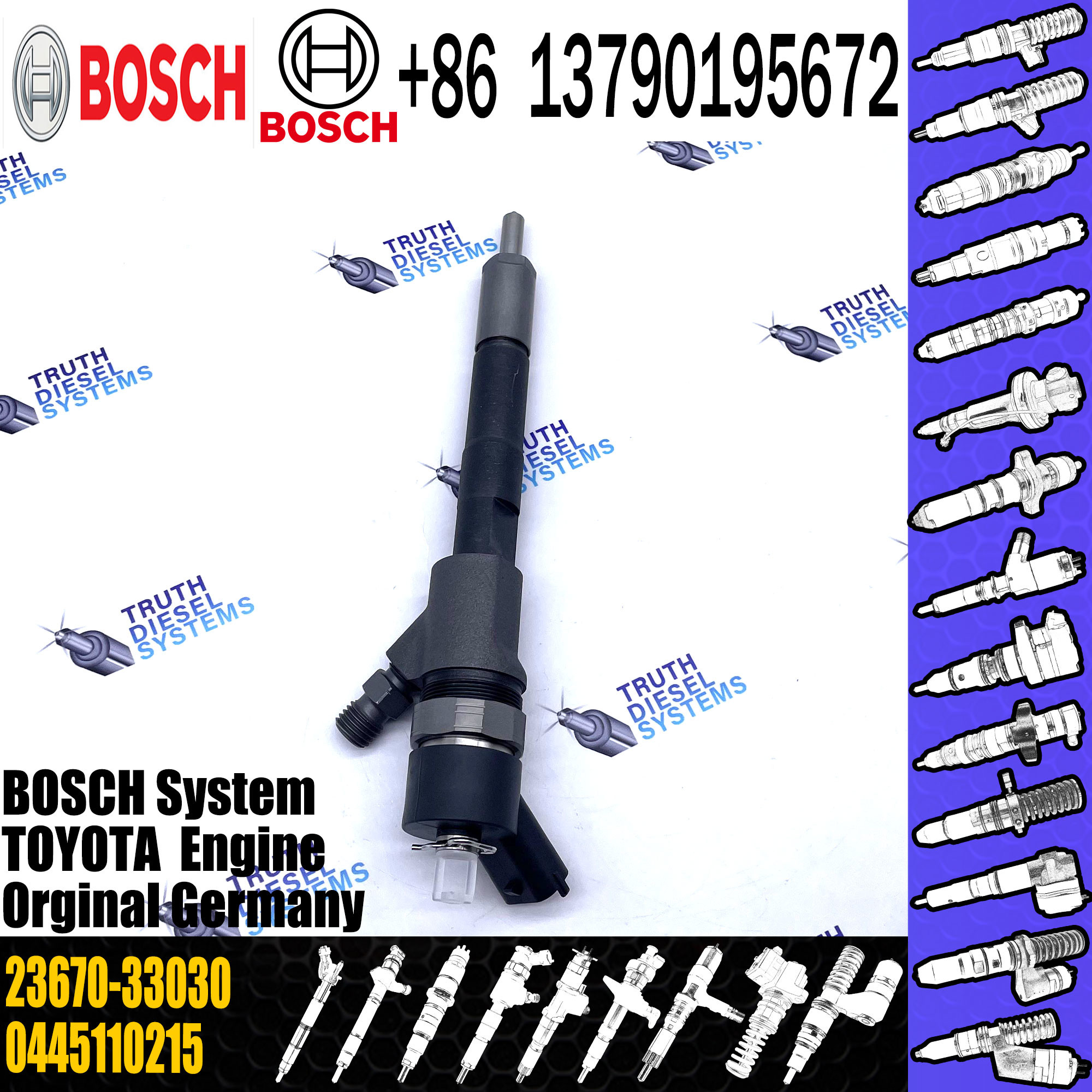 Toyota Diesel Fuel Injector Common Rail 107750-0260 23670-33030