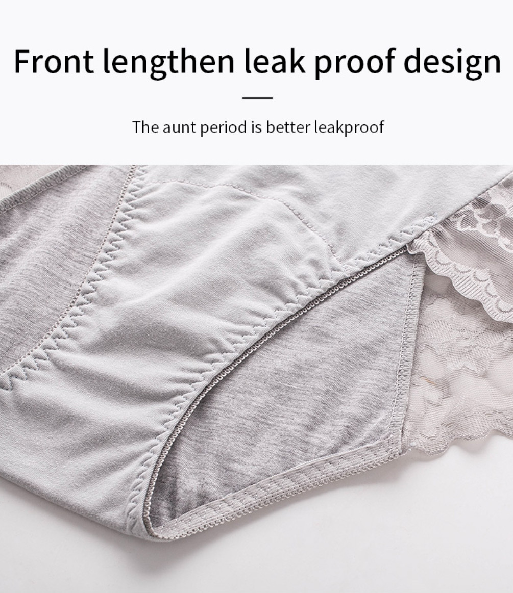 Custom Physiological Panty Breathable Menstrual Leakproof Lace Panties Cotton Sexy Lace Period Underwear