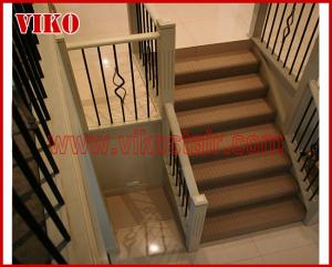 Wholesale Wrought Iron Staircase VK116S Wrought Iron Handrail Tread Beech,Railing tempered glass, Handrail b eech Stringer,carbon from china suppliers