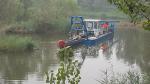 The design length of the mud dredging boat which with a red color is 20 meters
