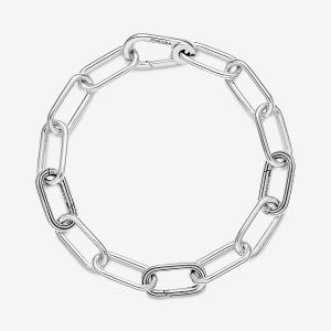 Wholesale Women's 925 ME Link Chain Sterling Silver Bracelet Bangle With Hook Clasp from china suppliers