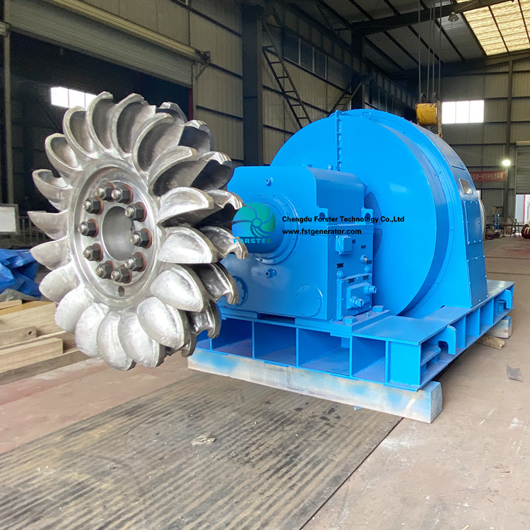 Horizontal Hydro Impulse Impact Pelton Turbine With Pelton Wheel 400ke To 1500kw
