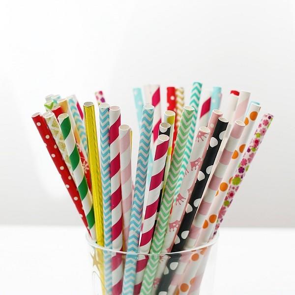 Quality Compostable Durable Paper Party Straws 7.87 Inches Long 0.25 Inches Diameter for sale