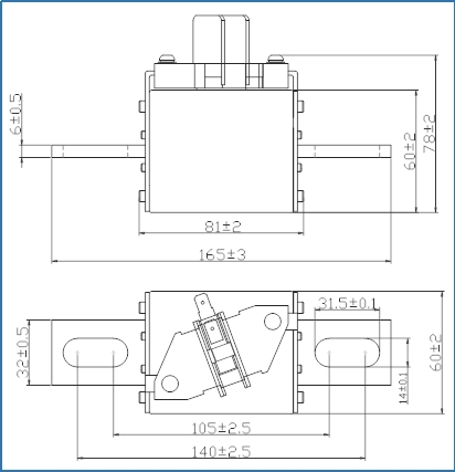 Square Ceramic Automotive Fuse with indicator DC1000V High Voltage MEV Fuse