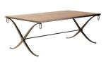 Nordic Style Fashion Metal Leg Hotel Coffee Table Soild Wood Top