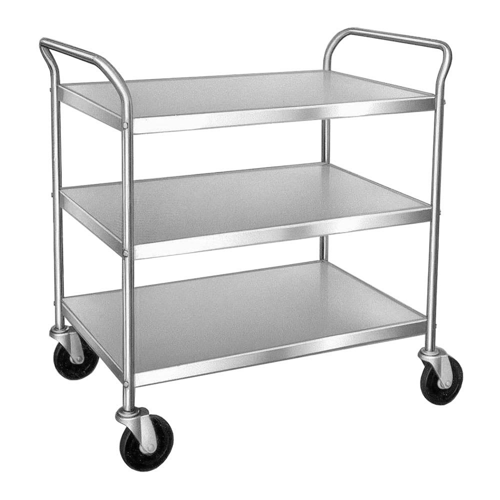 4 Wheels Stainless Steel Anti Static PCB / SMT Storage 3 Layers Trolley Cart