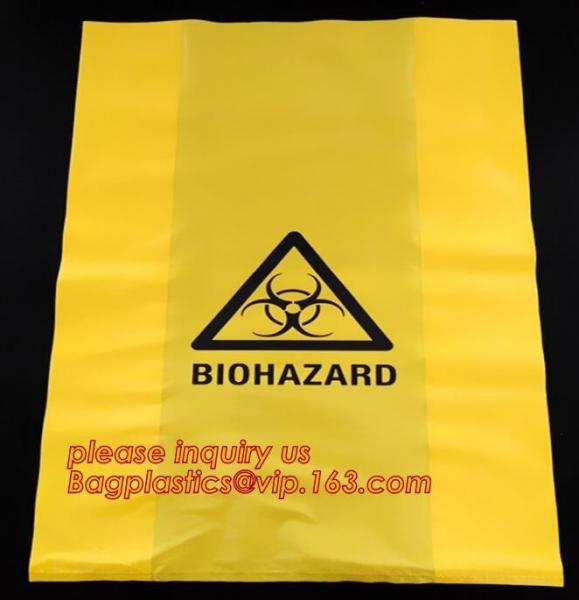 Disposable biodegradable Biohazard garbage bag, infectious emergency autoclavable biohazard bag on roll, bagplastics, pa