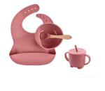 Non Toxic Silicone Baby Feeding Set silicone dummy holder Silicone Bib And Plate