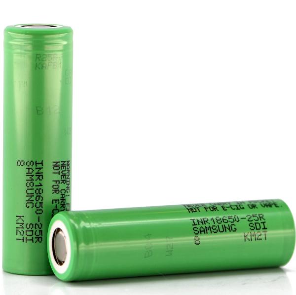 Samsung 25R 18650 2500mAh 20A Battery 3.6V Cylindrical Lithium Ion Cell INR18650