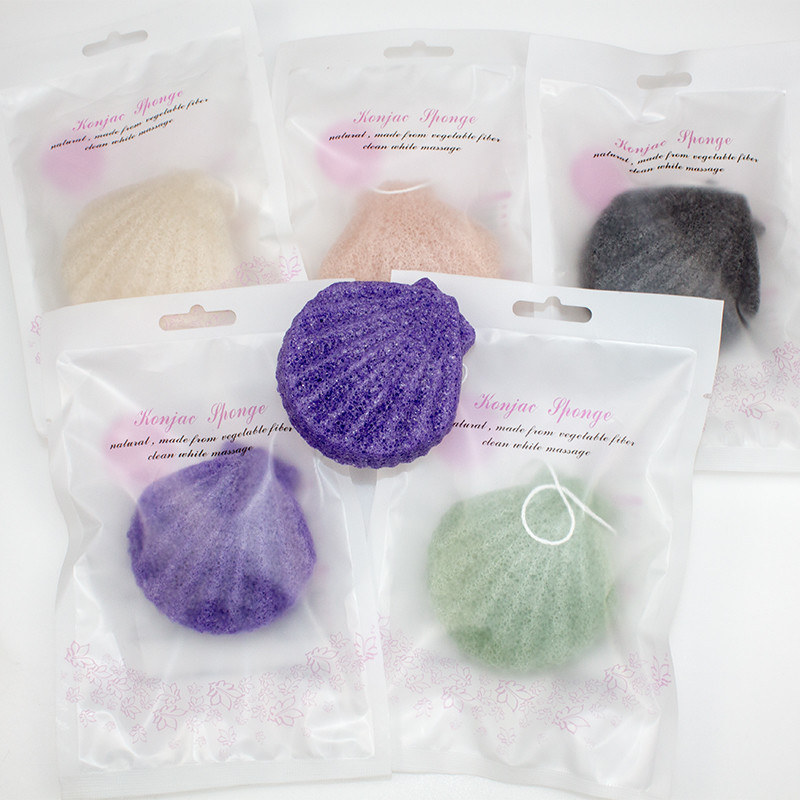 Shell Shape Baby Charcoal Konjac Sponge Biodegradable