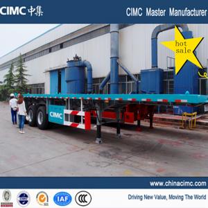 China hot sale tri-axle flatbed trailer , 20ft 40ft tri-axle flatbed trailer on sale