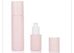 Round Pink 2oz 3oz Custom Glass Cosmetic Bottles Frosted Makeup Pump Bottle