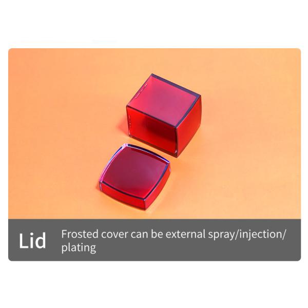 Customized Plastic Cosmetic Bottles Square Acrylic Cosmetic Packaging Bottle Red For Eye Cream